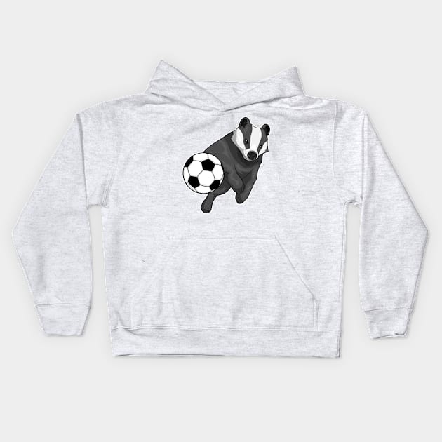 Honey badger Soccer player Soccer Kids Hoodie by Markus Schnabel